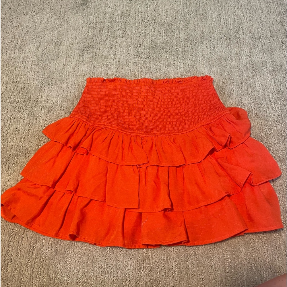IDEM DITTO orange ruffle mini skort. Size large. Worn once! PRICING NEGOTIABLE!!